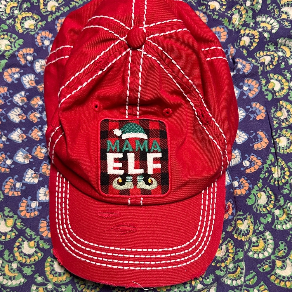 Red 'Mama Elf' Cap